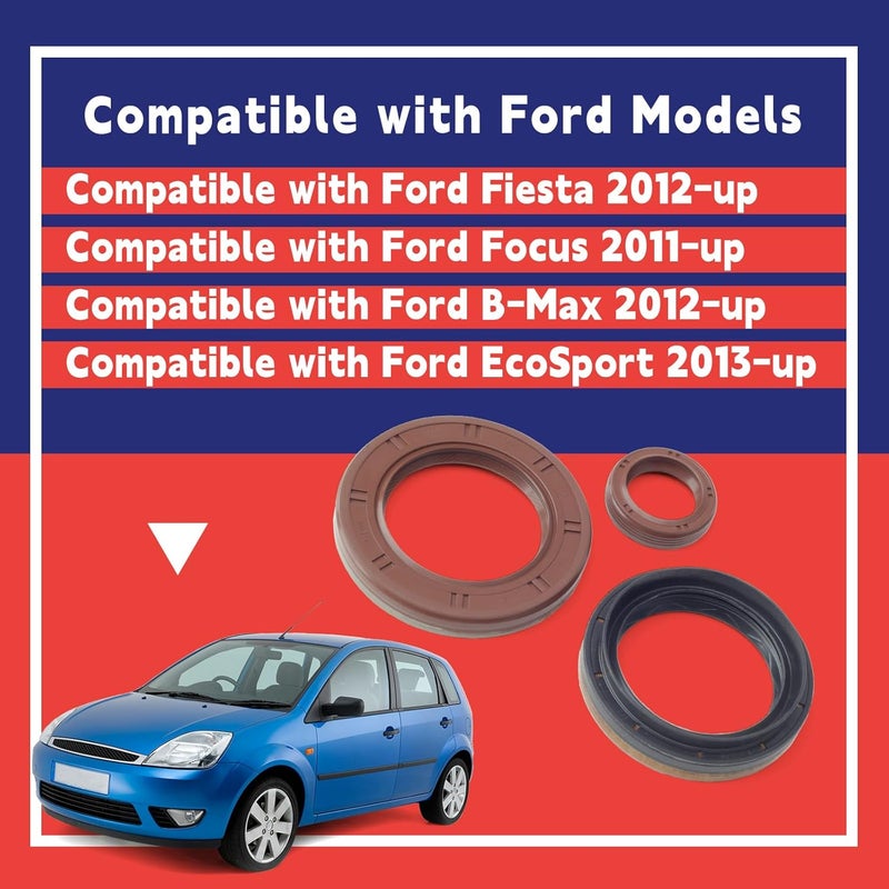 Dusledel DPS6 6DCT250 Transmission Front Oil Seal Kit Includes Input/Output Shaft Seal Replacement for Ford Fiesta 2012-up for Focus 2011-up for B-Max 2012-up for EcoSport 2013-up - Image 3